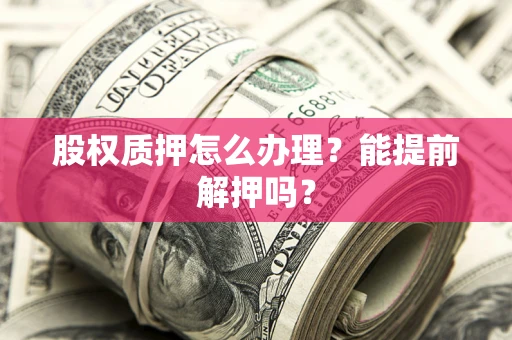 武汉股权质押怎么办理？能提前解押吗？